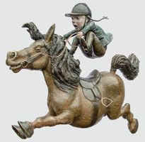 James Coplestone Thelwell Pony and Rider  Sculpture
